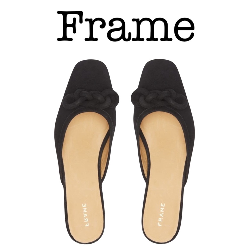 Frame Le Isle Black Suede Mules Size 38